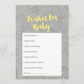 オベビーグレーと黄色の赤ちゃんシャワー希望カード アドバイスカード (正面)