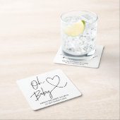 オベビーコースターユニセックスベビーシャワーデコール スクエアペーパーコースター (インサイチュ)