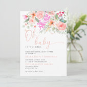 オベビーサニーガーデンフローラガールベビーシャワー 招待状 (スタンド正面)