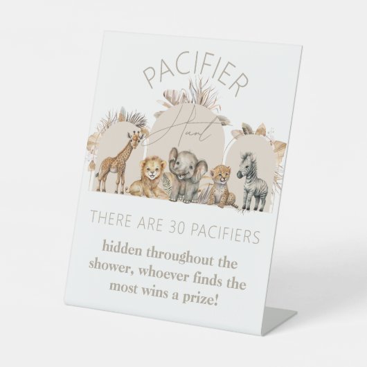 オベビーサファリアニマルズボホシャワーおしゃぶり狩り 台座サイン (正面)