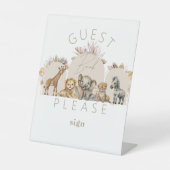 オベビーサファリアニマルズボホベイビーシャワーゲストブック 台座サイン (正面)