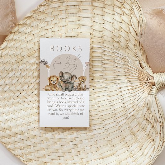 オベビーサファリアニマルズボホベイビーシャワーブックス エンクロージャーカード