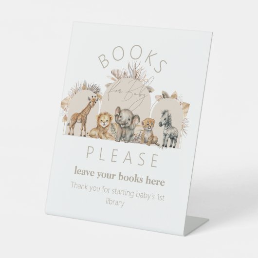 オベビーサファリアニマルズボホベイビーシャワーブック 台座サイン (正面)