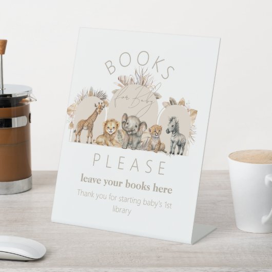 オベビーサファリアニマルズボホベイビーシャワーブック 台座サイン (インサイチュ)