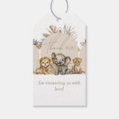 オベビーサファリアニマルズボホベイビーシャワー感謝してい ギフトタグ (正面)