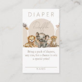 オベビーサファリアニマルズボホベビーシャワーオムツ エンクロージャーカード (正面)