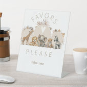 オベビーサファリアニマルズボホベビーシャワーフォバー 台座サイン (インサイチュ)