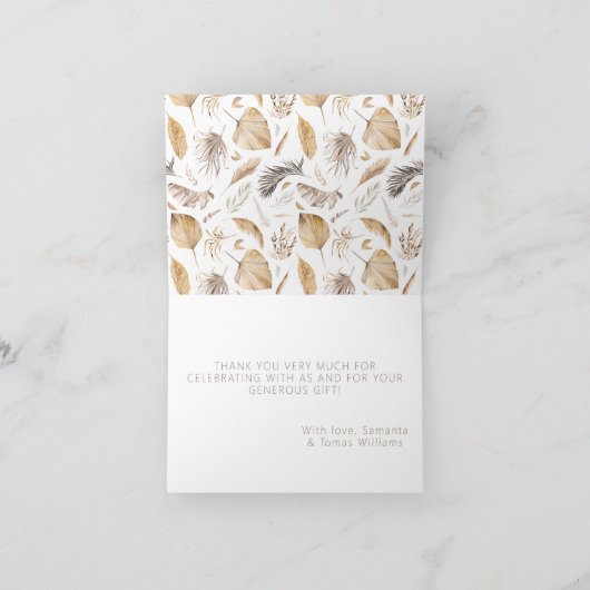 オベビーサファリアニマルズボホベビーシャワー サンキューカード (内部)