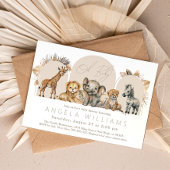 オベビーサファリアニマルズボホベビーシャワー 招待状