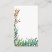 オベビーサファリジャングルベビーシャワーおむつラッフル エンクロージャーカード (裏面)