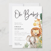 オベビーサファリベイビーシャワー招待状 招待状 (正面)