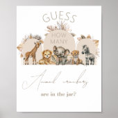 オベビーサファリボホシャワー動物クラッカーゲーム ポスター (正面)