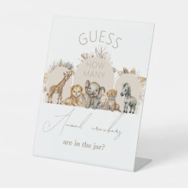 オベビーサファリボホシャワー動物クラッカーゲーム 台座サイン