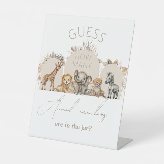 オベビーサファリボホシャワー動物クラッカーゲーム 台座サイン (正面)