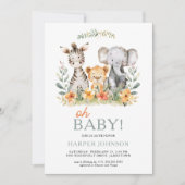 オベビーサファリワイルドワンベビーシャワー招待状 招待状 (正面)