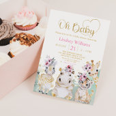 オベビーサファリワイルドワン動物動物ベビーシャワー 招待状