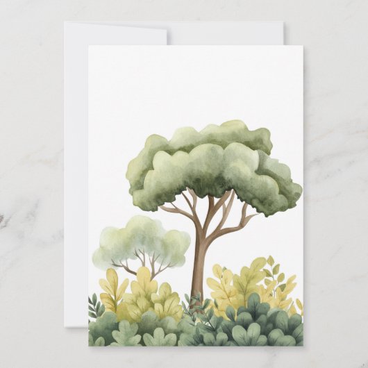 オベビーサファリ動物ベビーシャワー 招待状 (裏面)