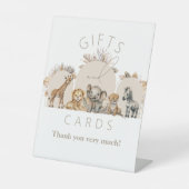 オベビーサファリ動物ボホベイビーシャワーギフト 台座サイン (正面)