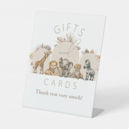 オベビーサファリ動物ボホベイビーシャワーギフト 台座サイン