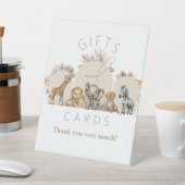 オベビーサファリ動物ボホベイビーシャワーギフト 台座サイン (インサイチュ)