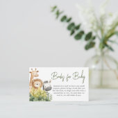 オベビーサファリ動物赤ちゃんシャワーブックベビー エンクロージャーカード (スタンド正面)