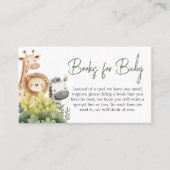 オベビーサファリ動物赤ちゃんシャワーブックベビー エンクロージャーカード (正面)