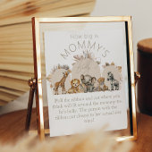 オベビーサファリBOHOシャワーどのように大きなママ腹ゲーム ポスター