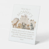 オベビーサファリBOHOシャワーどのように大きなママ腹ゲーム 台座サイン (正面)