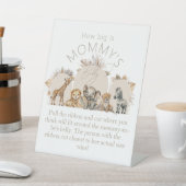 オベビーサファリBOHOシャワーどのように大きなママ腹ゲーム 台座サイン (インサイチュ)