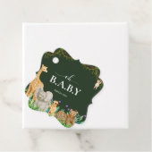 オベビーサファーアニマルジャングルグリーンベイビーシャワー フェイバータグ (インサイチュ)
