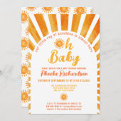 オベビーサンシャインボヘミアンお洒落ベビーシャワー 招待状 (正面/裏面)