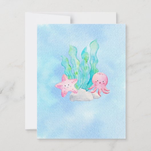 オベビーザシーベビーシャワー招待状 招待状 (裏面)