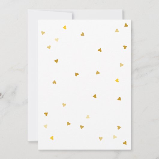 オベビーシックなスクリプト金ゴールド愛ハート赤ちゃんシャワー 招待状 (裏面)