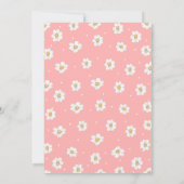 オベビーシックデイジー赤面ピンクヒッピー赤ちゃんシャワー 招待状 (裏面)