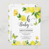 オベビーシトラスレモンベビーシャワーカスタム招待状 ポストカード (正面/裏面)