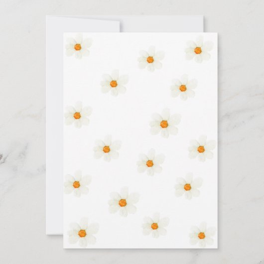 オベビーシンプルデイジー男女兼用ベビーシャワー 招待状 (裏面)