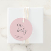 オベビーシンプルピンクとグレーガールベビーシャワー フェイバータグ (インサイチュ)