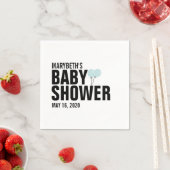 オベビーシンプルブルーバルーンベビーシャワーナプキン スタンダードカクテルナプキン (インサイチュ)