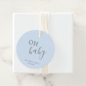 オベビーシンプルブルー&グレーボーイベビーシャワー フェイバータグ (インサイチュ)