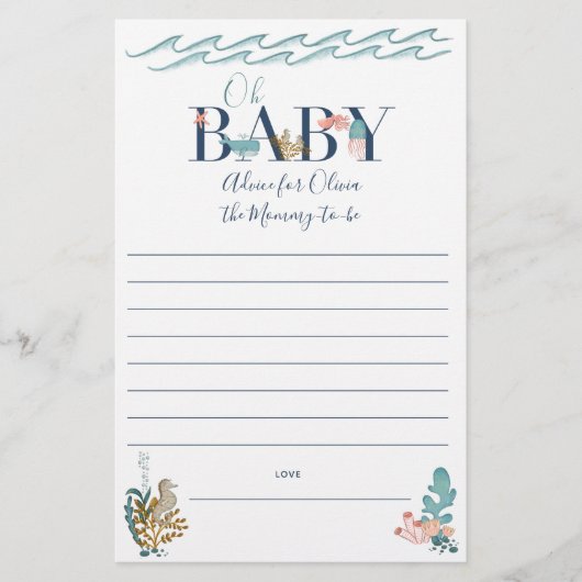 オベビーシーベビーシャワー親アドバイス チラシ (正面)