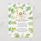 オベビージャングルベビーシャワーブックベビーエンクロシュール エンクロージャーカード (正面/裏面)