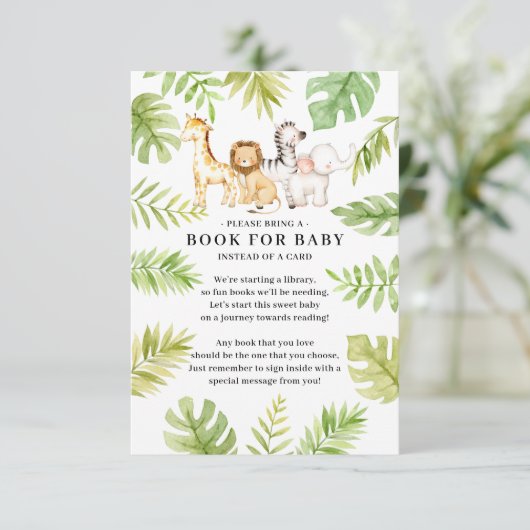 オベビージャングルベビーシャワーブックベビーエンクロシュール エンクロージャーカード (スタンド正面)