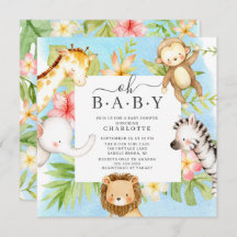 オベビージャングルベビーシャワー招待状