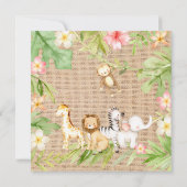 オベビージャングルベビーシャワー招待状 招待状 (裏面)