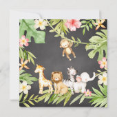 オベビージャングルベビーシャワー招待状 招待状 (裏面)