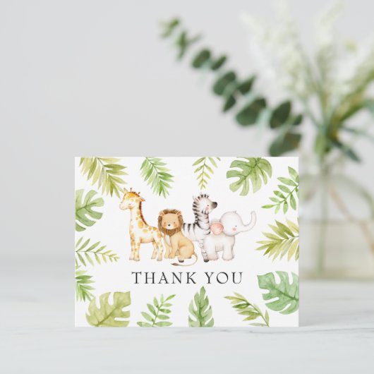 オベビージャングル赤ちゃんシャワーありがとうはがき ポストカード (スタンド正面)