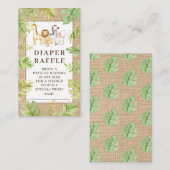 オベビージャングル赤ちゃんシャワーおむつラッフルエンクロシュル エンクロージャーカード (正面/裏面)