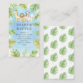 オベビージャングル赤ちゃんシャワーおむつラッフル エンクロージャーカード (正面/裏面)