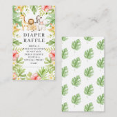 オベビージャングル赤ちゃんシャワーおむつラッフル エンクロージャーカード (正面/裏面)