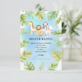 オベビージャングル赤ちゃんシャワーおむつラッフル 招待状 (スタンド正面)